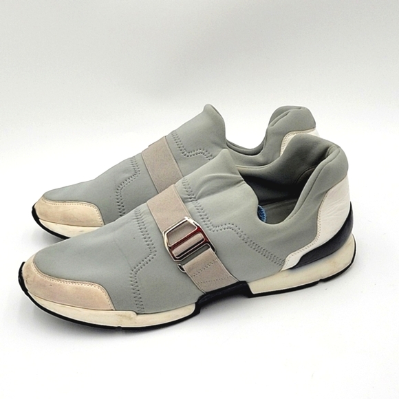 Hermes Shoes - HERMES NEOPRENE & LEATHER COLOR BLOCK SLIP ON SHOES